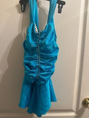 Gorgeous Turquoise Ice-Skating Dress with Rhinestones